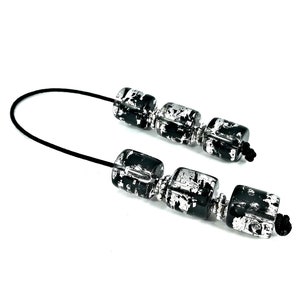 Greek begleri/ worry beads with black clear beads and silver plated details. boho accessories, gifts for men/ women, bohemian hippie style