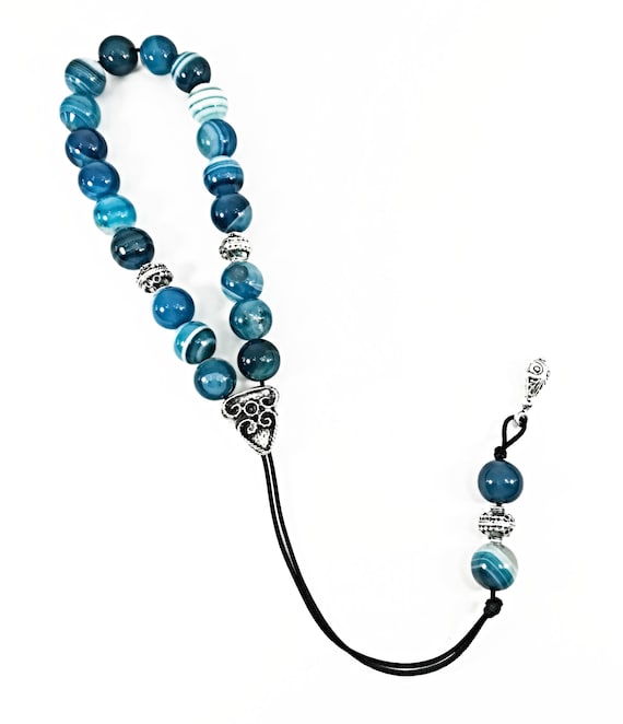 Perle Pierre De Lave Teintée Bleu 8mm - Venot Fils