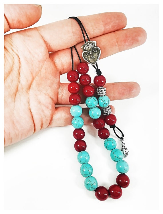 Turquoise and Coral Komboloi Greek Worry Beads Gift for Stress Relief and Clearing Your Mind Birthday Gift for Spiritual Energy Fidgeters Etsy Ireland