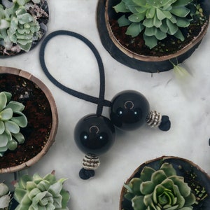 Greek begleri/ worry beads with black beads and silver plated details. boho accessory, gifts for men/ women, bohemian hippie style