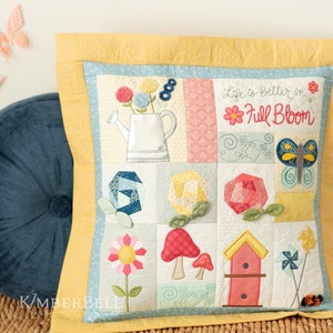 Kimberbell Life Is Better In Full Bloom 22&quot;x22&quot; Pillow Fabric & Embellishment Kit (Optional Pillow Insert Sold Separately)