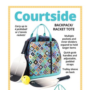 ByAnnie Courtside Backpack - Racket Tote Pattern