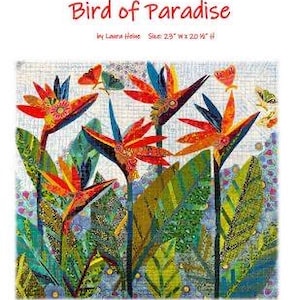 Laura Heine Bird of Paradise Collage Wall Quilt Pattern Finished Size: 23&quot;x20.5&quot;