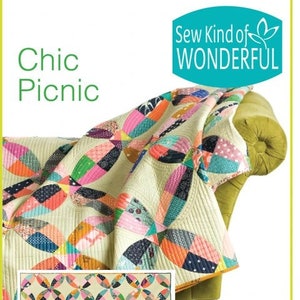 Naai een prachtig chique picknickquiltpatroon #414 Afgewerkt formaat 75 x 75 inch (SKW-linialen apart verkrijgbaar)