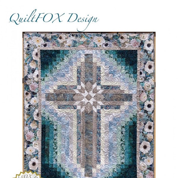 Quilt Fox Design Farmhouse Cross Wallhanging Pattern Finished Size:  46"x60"