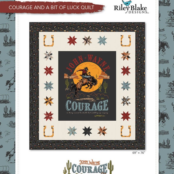 Riley Blake Courage And A Bit Of Luck Quilt Kit Featuring John Wayne Courage Fabric Collection Finished Size: 69"x76"