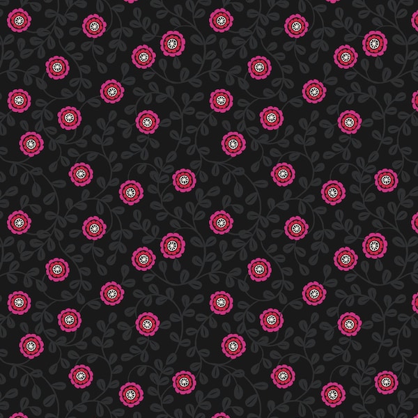 LAST BOLT! Lewis & Irene Little Matryoshka Fabric Collection Matryoshka Floral on Black Premium 100% Cotton Quilt Shop Quality Fabrics