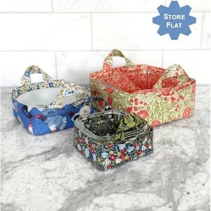 Around The Bobbin Flip and Heat Microwave Baskets Pattern ATB-262, 3 Sizes