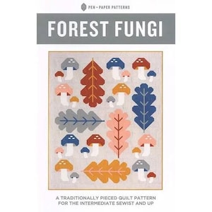 Pen + Paper Patterns Forest Fungi Quilt Pattern PPP35, 2 Sizes (Opt Fineline Glue Tips)