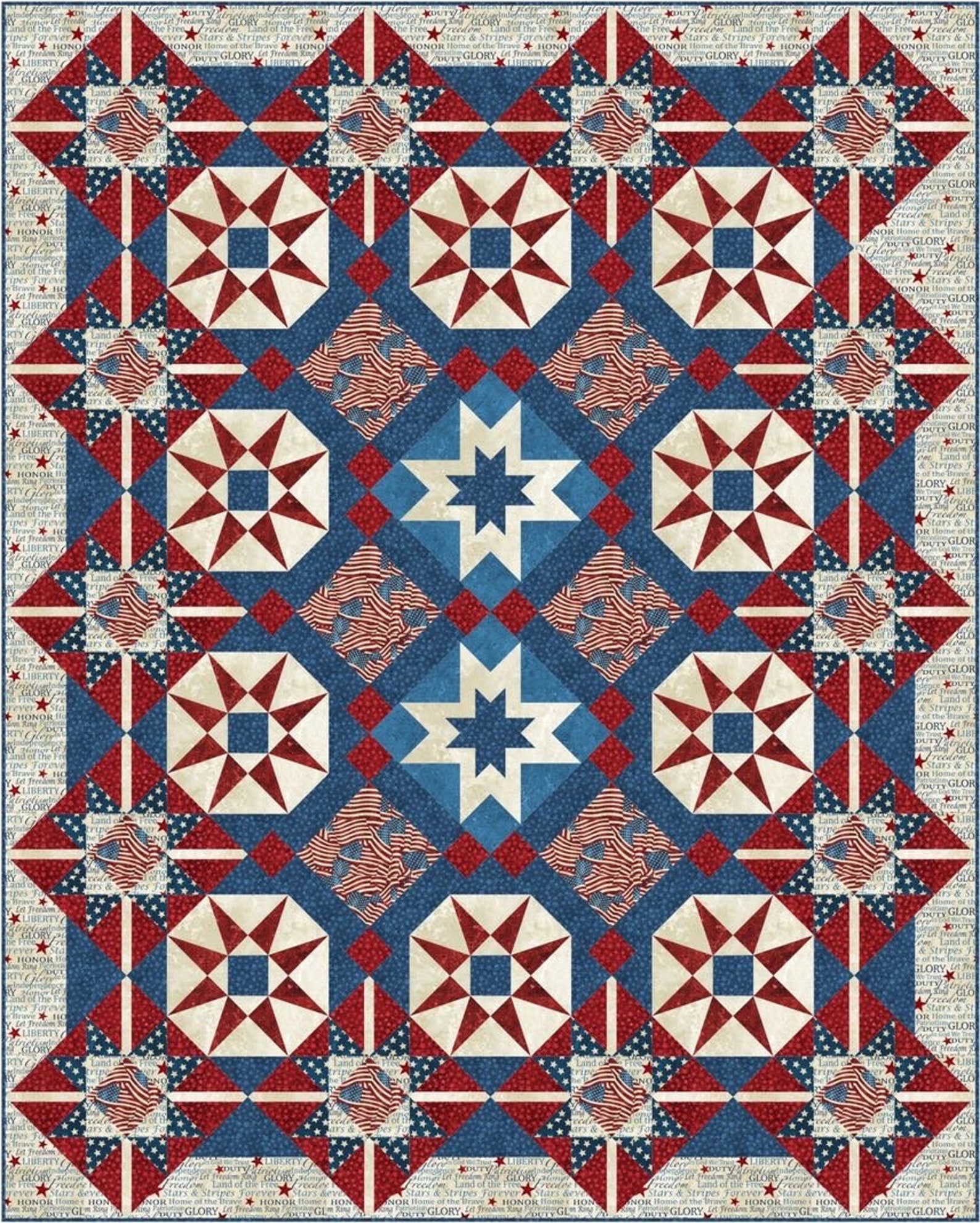 Tamarinis Star Spangled Banner Paper Piecing Quilt Pattern Etsy