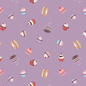 Lewis & Irene Small Things Sweet Fabric Collection Cakes on Warm Thistle Premium 100% Cotton Quilt Shop Quality Fabrics