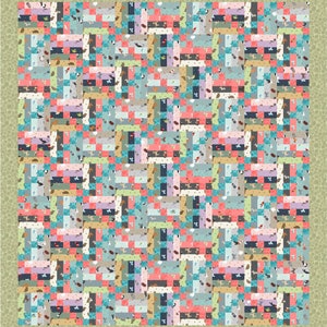 LAST ONE! Lewis & Irene Small Things Pets Quilt Kit #1  Featuring Lewis and Irene Small Things Pets Fabric Collection Finished Size: 50”x55”