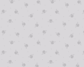 LAST BOLT!! Lewis & Irene Bee Kind Fabric Collection Bees on Grey