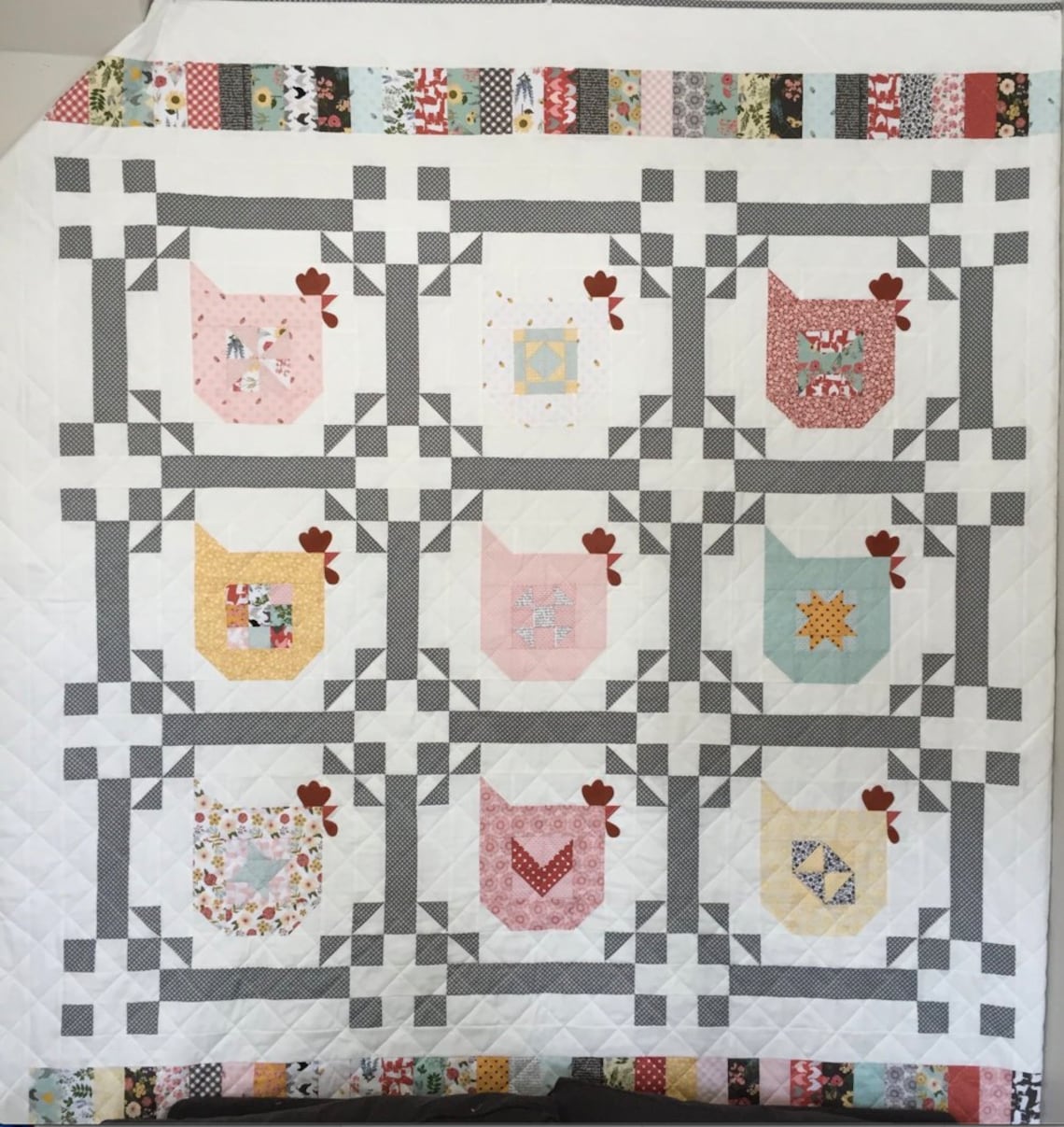 Poppie Cotton Chicken Scratch Quilt Pattern Finished size Etsy