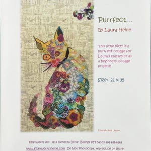 Laura Heine Purrfect... Wall Quilt Pattern Finished Size: 21&quot;x35&quot;
