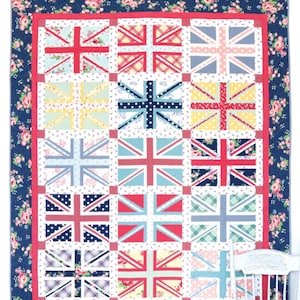 Diary of a Quilter Amy Smart Regent Street Union Jack Quilt Pattern  - 4 Size Variations Per Pattern