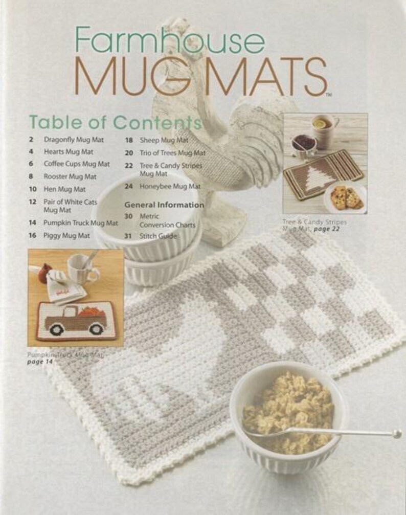 Annie's Crochet Farmhouse Mug Mats - 12 Quick-To-Stitch Mug Mats (Softcover) image 6