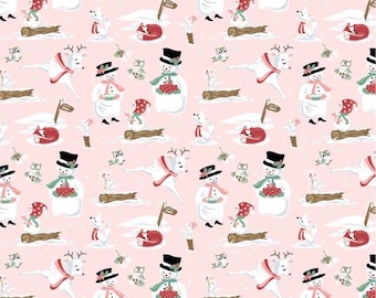 Colección de telas Poppie Cotton Frost & Flurry Mr and Mrs Flurry en rosa Auténticas telas premium 100% algodón