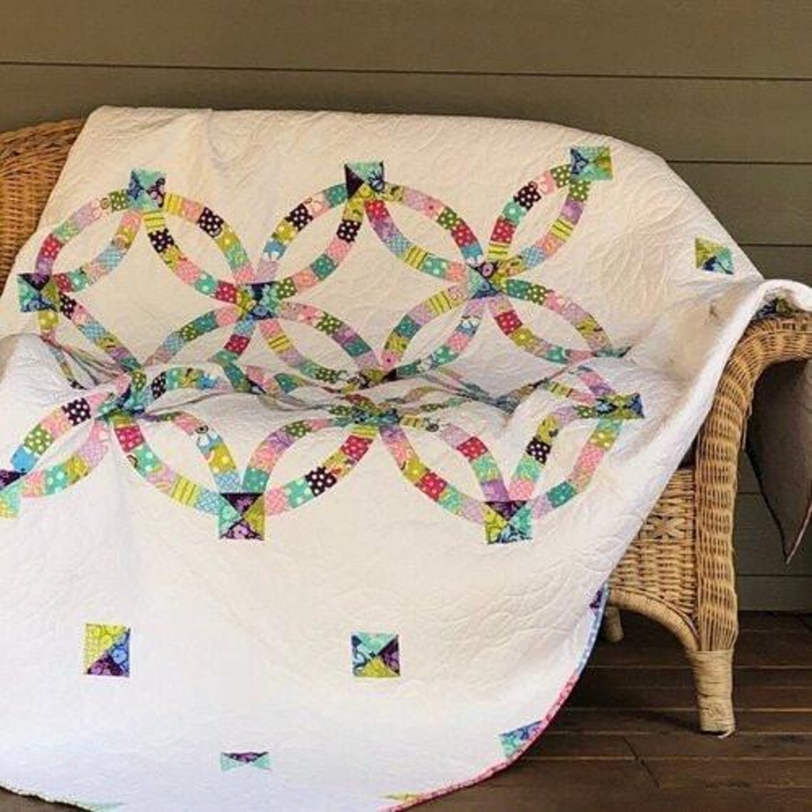 Quiltsmart Double Wedding Ring Quilt Printed Interfacing Pack (4 Size ...