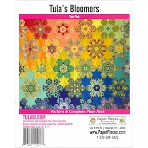 Tula Pink Tula's Bloomers- Complete Pattern and Piece Pack Quilt Pattern Finished Size: 68"x74"
