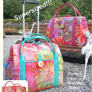 Aunties Two Weekend Duffle Bag Pattern Includes 2 Pre-Bent Bag Stays (2 Size Variations Per Pattern)
