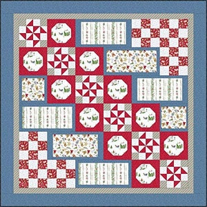 LAST RESTOCK! Maywood Studio Christmas Joy Fabric Collection Santa&#39;s Stocking Fillers Quilt Kit Premium 100% Cotton Flannel 74”x74”