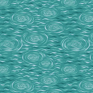 LAST BOLT! Lewis & Irene On The Lake Fabric Collection Lake Ripples on Dark Turquoise Premium 100% Cotton Quilt Shop Quality Fabrics