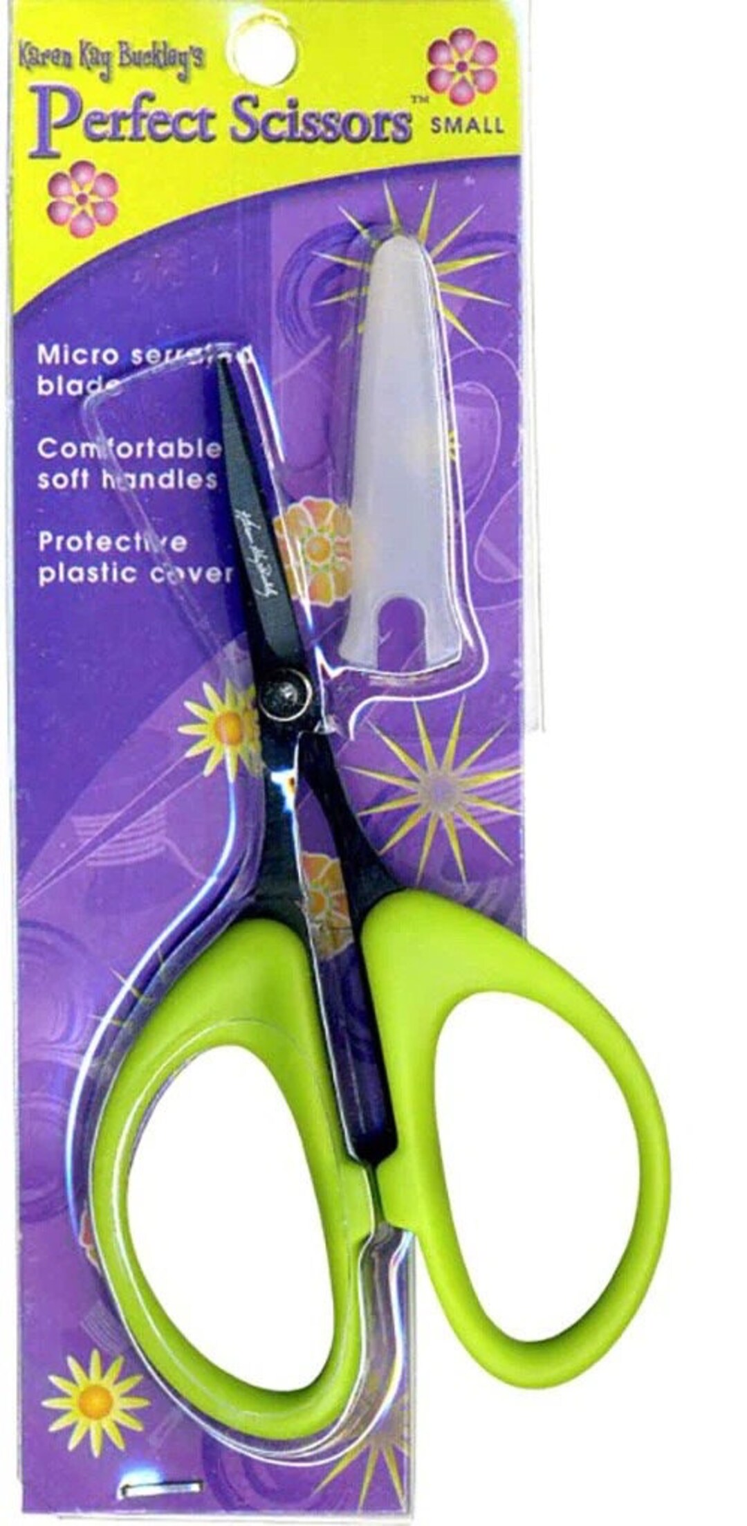 Karen Kay Buckley's Perfect Scissors Microserrated Lime Green Small 4 Scissors With Plastic