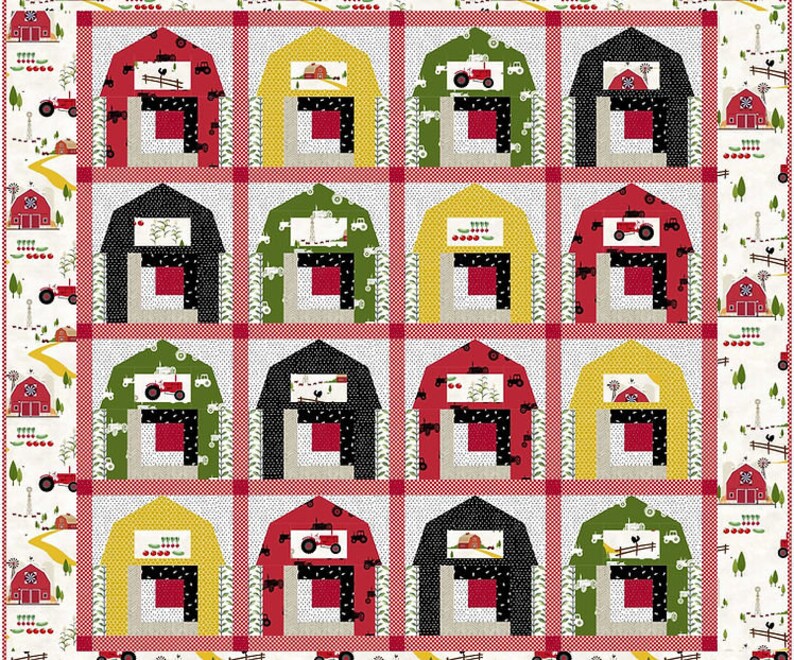 Poorhouse Quilt Designs I Spy Farm Quilt Pattern - 2 Size Variations ...
