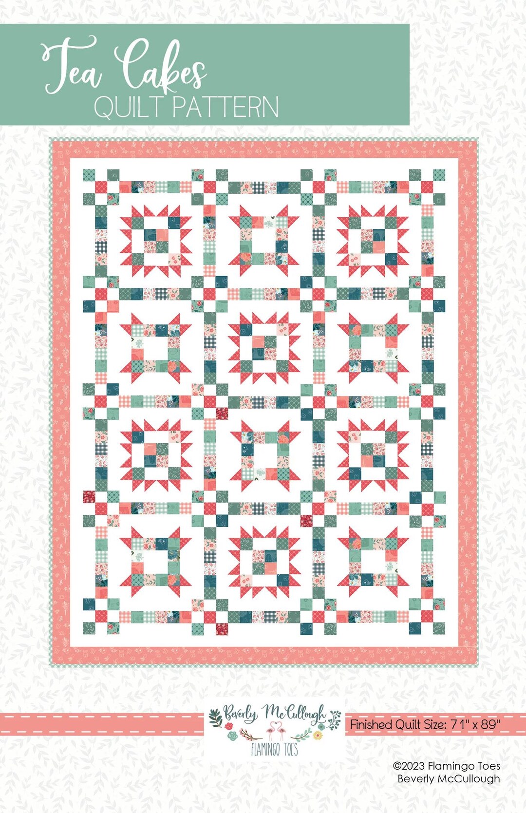 Flamingo Toes Tea Cakes Quilt Pattern Finished Size: 71"x89" - Etsy