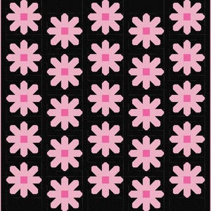 Pen + Paper Patterns Fresh as a Daisy Quilt Kit Featuring Poppie Cotton Fabrics Finished Size:  59.5&quot;x63.5&quot;