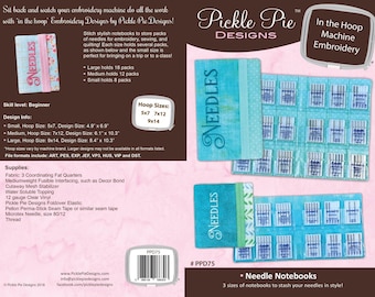 Pickle Pie Designs ITH Needle Notebooks Pattern (Easy Digital Download Code Included With Pattern)