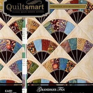 Quiltsmart Grandma&#39;s Fan Quilt Printed Interfacing Pack - 3 Size Variations Per Pattern #20014