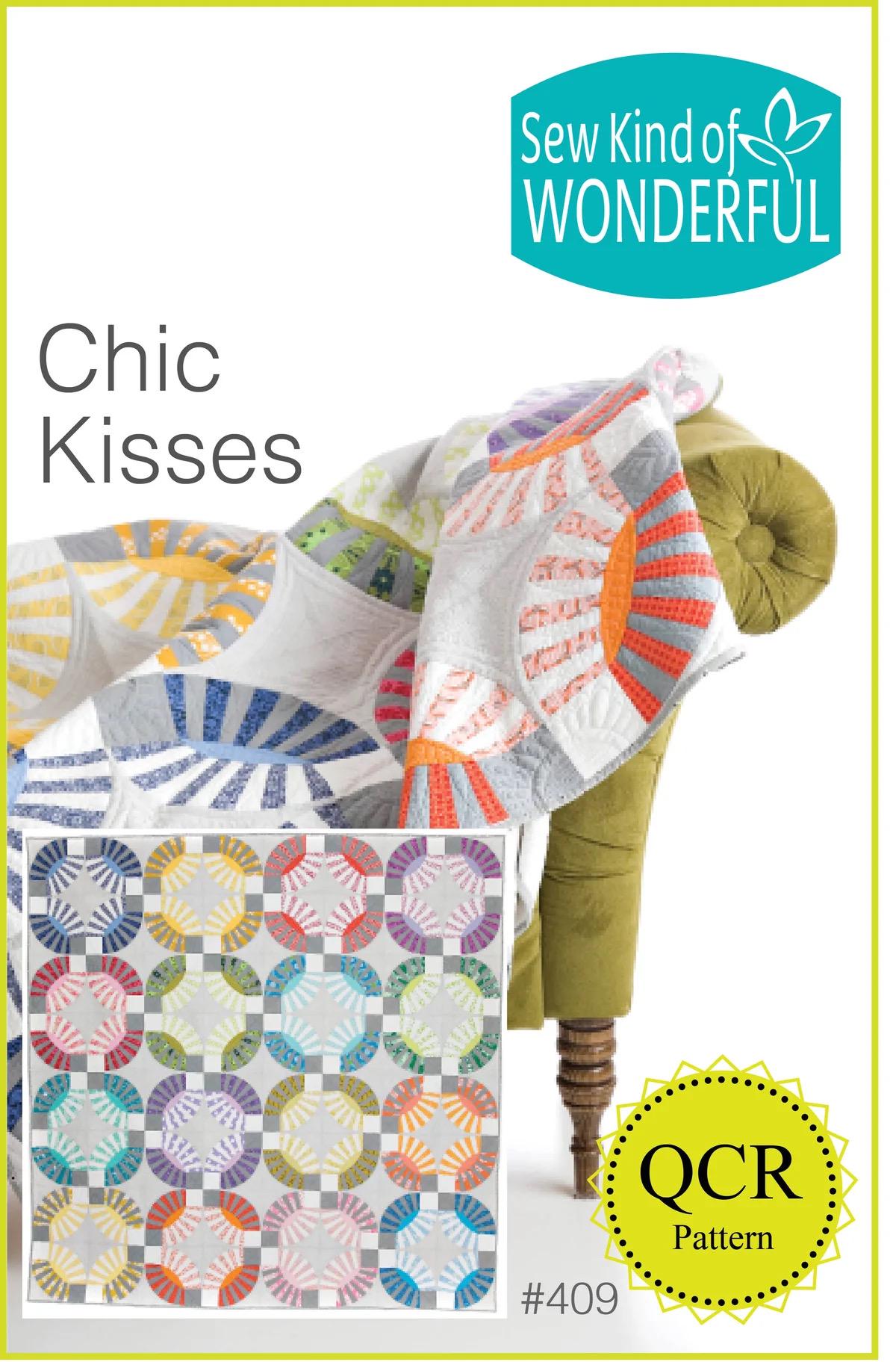 カラフルなパターンの大判キルト Sew Kind of Wonderful Chic Kisses キルトパターン#409 完成サイズ 92