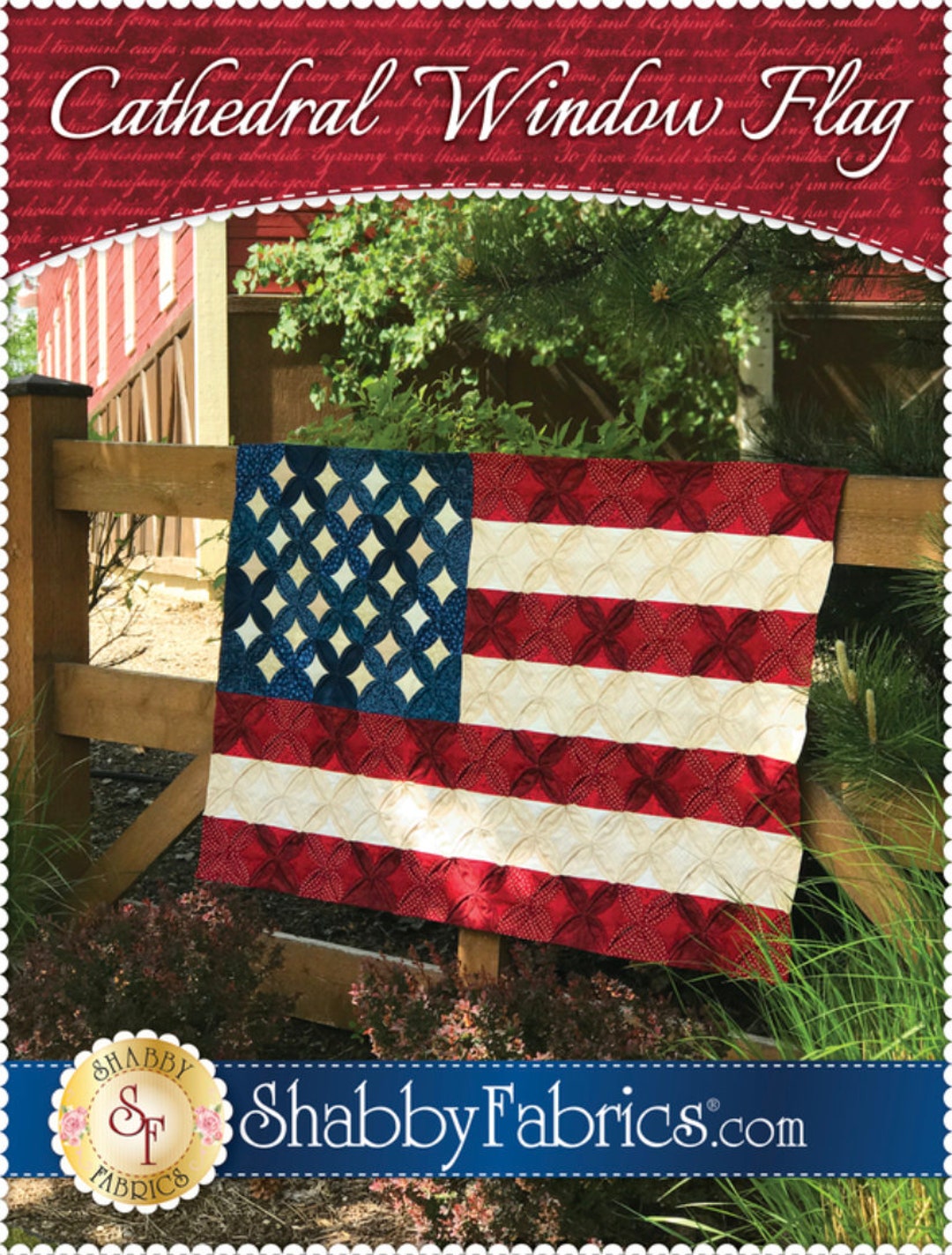Shabby Fabrics Cathedral Window Flag Pattern Finished Size: 52"x33" - Etsy