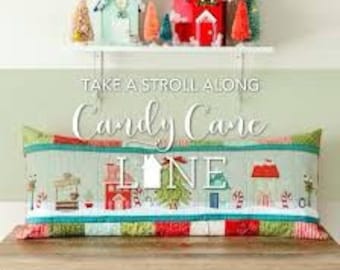 RETIRED!!! Kimberbell Candy Cane Lane Bench Pillow Collection (Machine Embroidery CD, Fabric Kits, & Embellishment Kits Available)