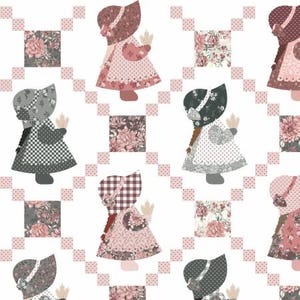 END OF BOLT 11&quot; Wideback Riley Blake A Walk on the Prairie Fabric Collection Sun Bonnet Sue ( 106&quot;-108&quot; Wide) Premium 100% Cotton Fabrics
