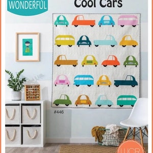 Sew Kind of Wonderful Cool Cars Quilt Pattern Finished Size 62”x67”