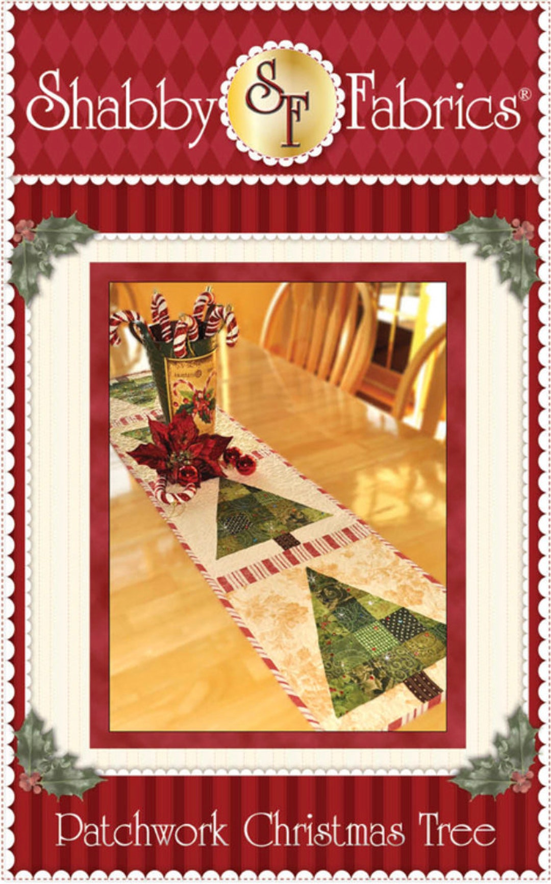 Shabby Fabrics Patchwork Christmas Tree Table Runner Pattern Finished ...