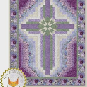Quilt Fox Design Farmhouse Cross Wallhanging Pattern QFOX-267 Finished Size:  46"x60"