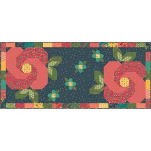 LAST RESTOCK! Riley Blake Market Street Rose Garden Runner Kit Featuring Riley Blake Market Street Fabric Collection Finished Size:  28&quot;x52&quot;