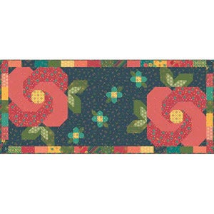 LAST RESTOCK! Riley Blake Market Street Rose Garden Runner Kit Featuring Riley Blake Market Street Fabric Collection Finished Size:  28"x52"