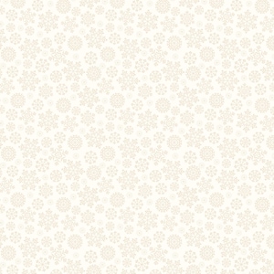 Puede incluir: Un patrón continuo con copos de nieve repetidos en varios tamaños y orientaciones. Los copos son de color beige claro sobre un fondo crema, creando un efecto sutil y texturizado. Ideal para manualidades con temática invernal.