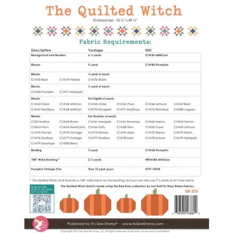 It’s Sew Emma the Quilted Witch Quilt Pattern - Etsy