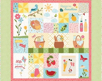 Kimberbell Sippin on Sunshine Quilt Collection (Options:  Pattern, Embellishment Kit, Fabric Kit, Thread Set)
