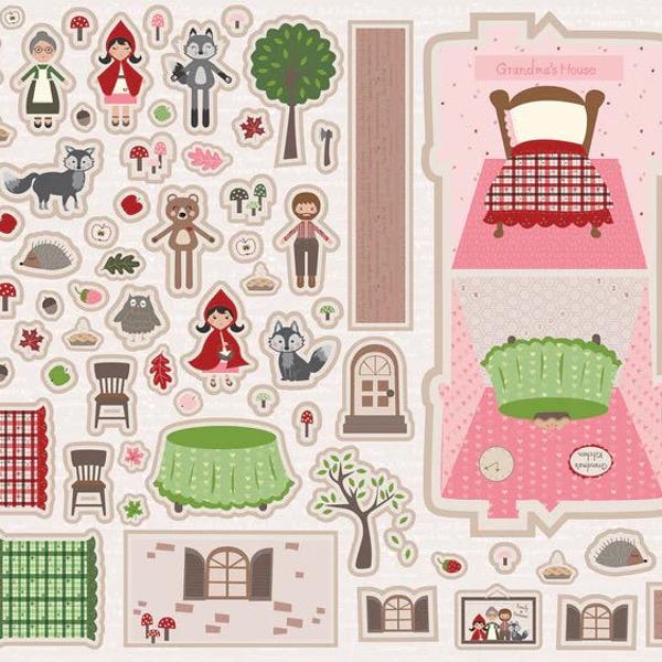 Riley Blake Jennifer Long To Grandmother's House Storybook Felt Panel Play Book Premium 100% Polyester Felt Fabrics