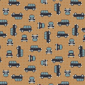 END OF BOLT 13 "Lewis & Irene City Nights Stoffkollektion Schwarz Kupfer Cab auf Kupfer Premium 100% Baumwolle Quilt Shop Qualität Stoffe