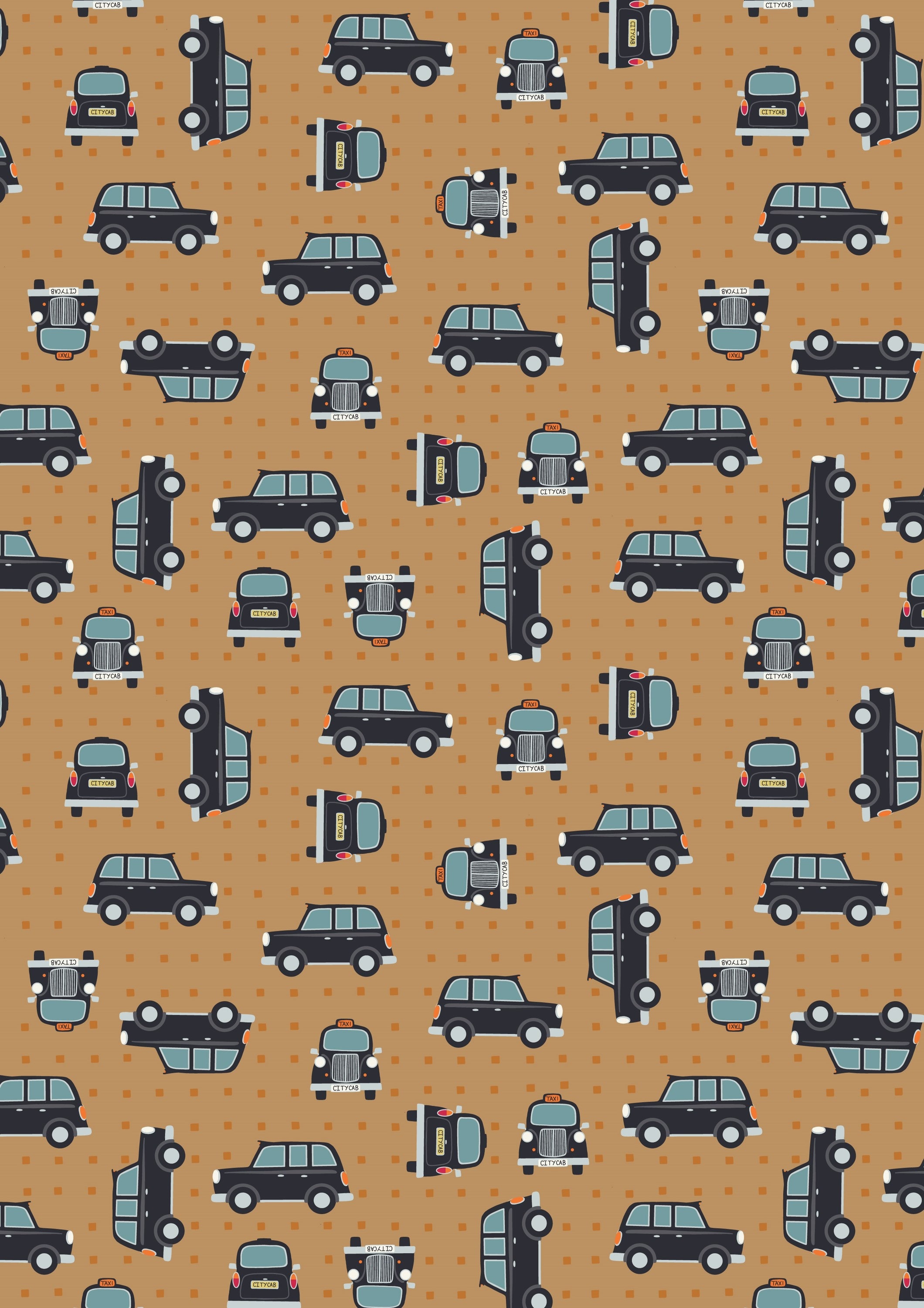 END OF BOLT 13" Lewis & Irene City Nights Fabric Collection Black Copper Cab on Copper Premium 100% Cotton Quilt Shop Quality Fabrics
