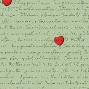 FIM DO PARAFUSO 15" Riley Blake J. Wecker Frisch Coleção de Tecidos All My Heart Cartas de Amor em Verde
