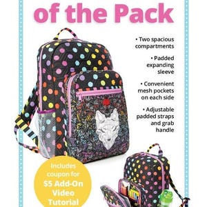ByAnnie Leader of the Pack Backpack Pattern PBA315